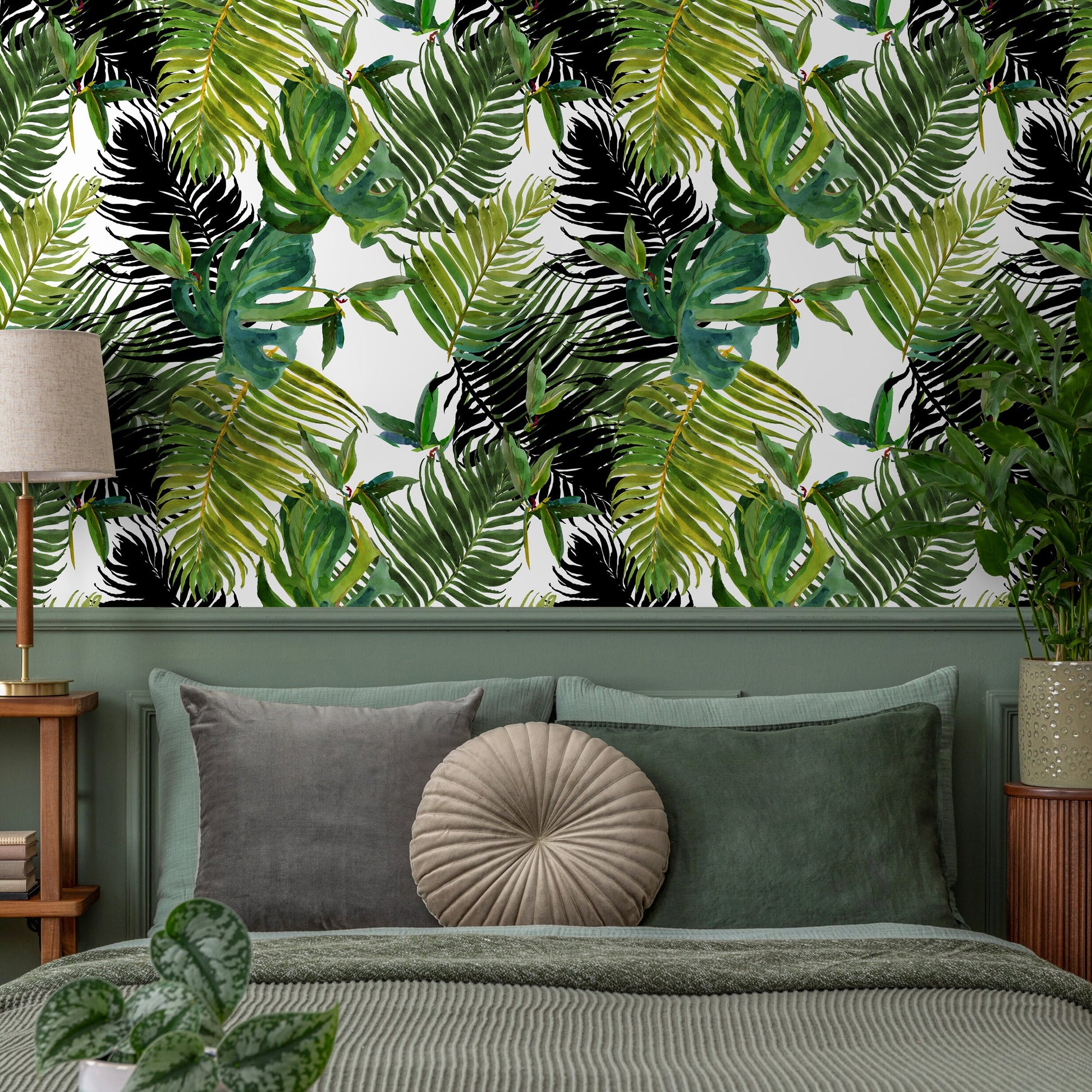 Removable Wallpaper, Tropical Wallpaper, Tropical, Wallpaper, Jungle, Leaves Wallpaper, Jungle Wallcovering - A767