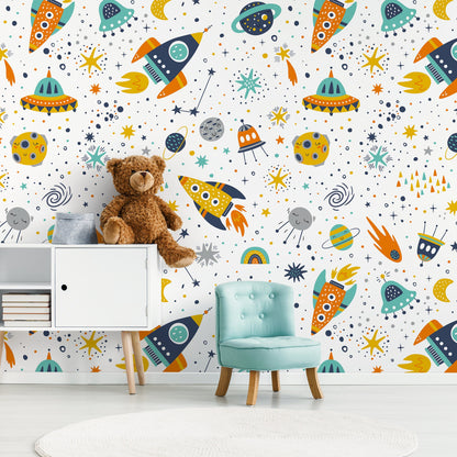 Nursery Space Removable Wallpaper Temporary Wallpaper, Minimalistic Wallpaper, Peel and Stick Wallpaper - B524