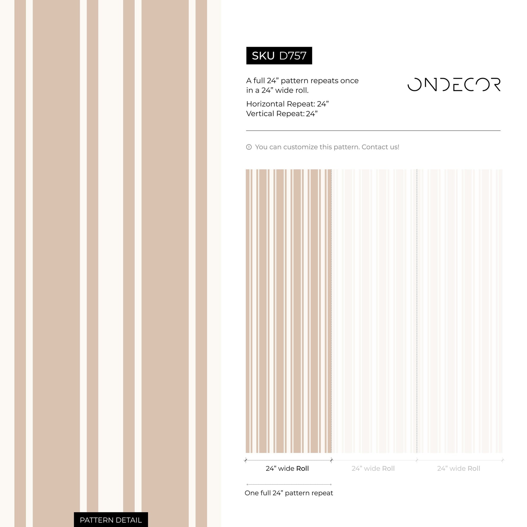 Beige Striped Wallpaper Vintage Wallpaper Peel and Stick and Traditional Wallpaper - D757