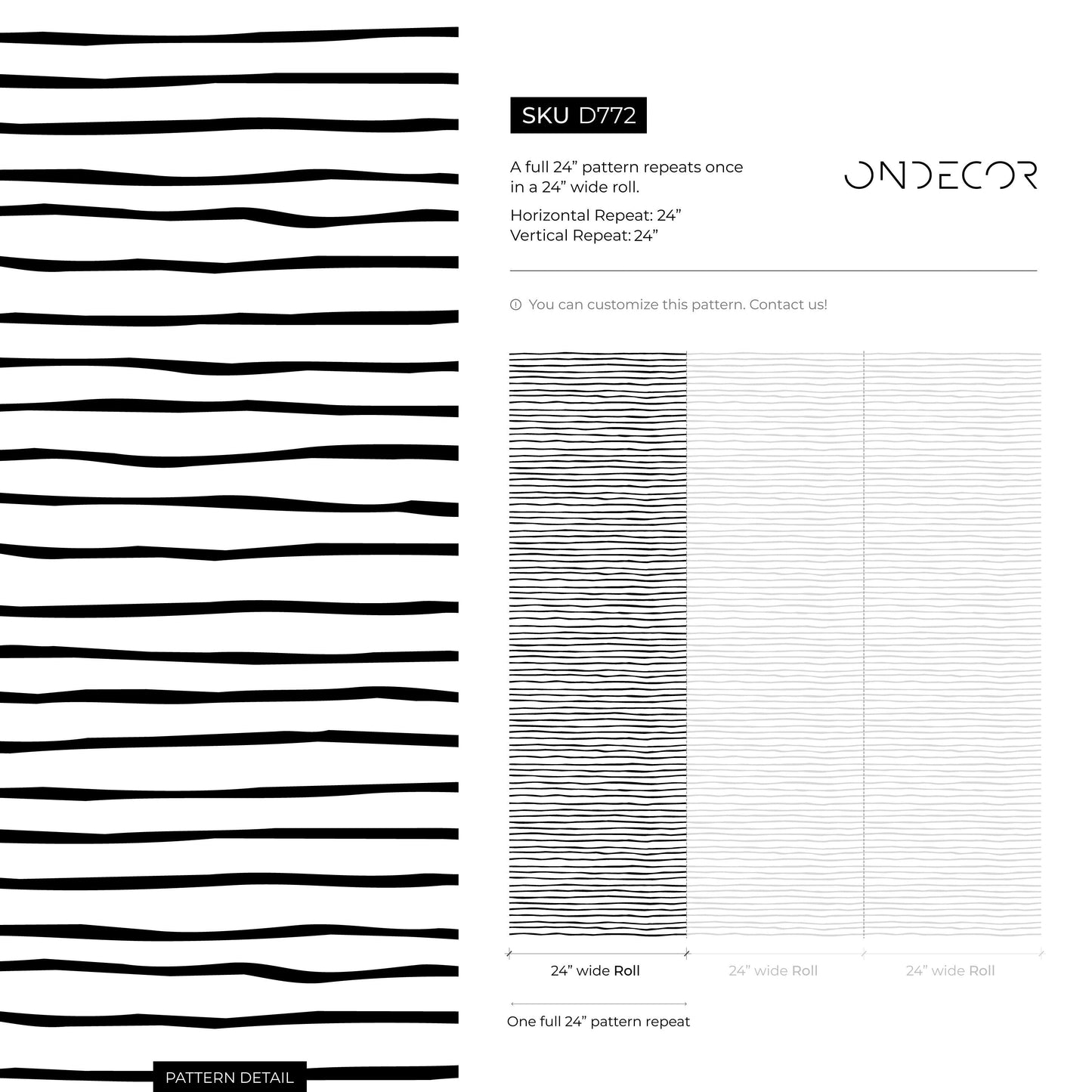 Black and White Striped Wallpaper Boho Wallpaper Peel and Stick and Traditional Wallpaper - D772