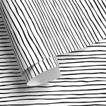 Black and White Striped Wallpaper Boho Wallpaper Peel and Stick and Traditional Wallpaper - D772