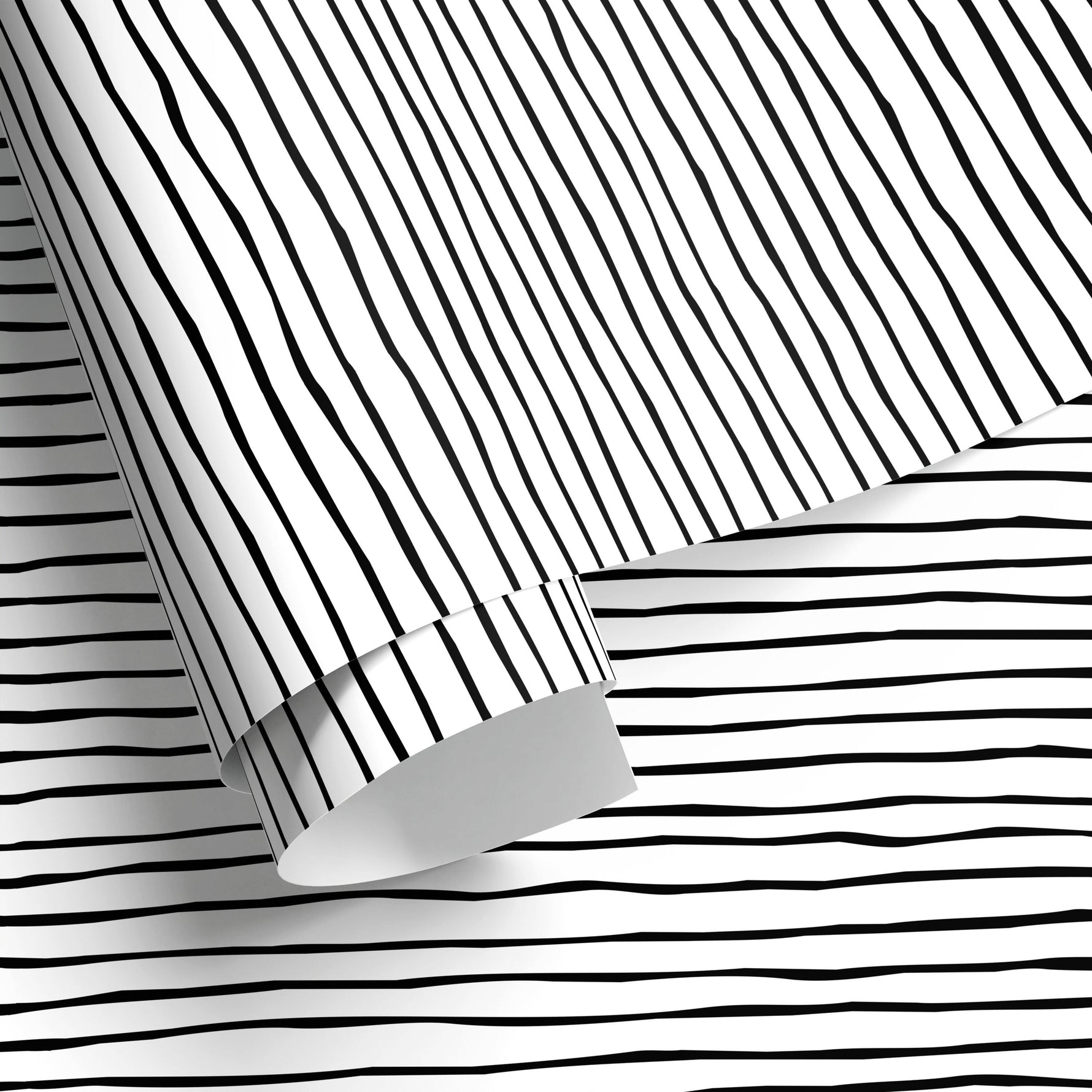 Black and White Striped Wallpaper Boho Wallpaper Peel and Stick and Traditional Wallpaper - D772