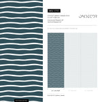 Dark Blue Minimalist Lines Wallpaper Boho Wallpaper Peel and Stick and Traditional Wallpaper - D751