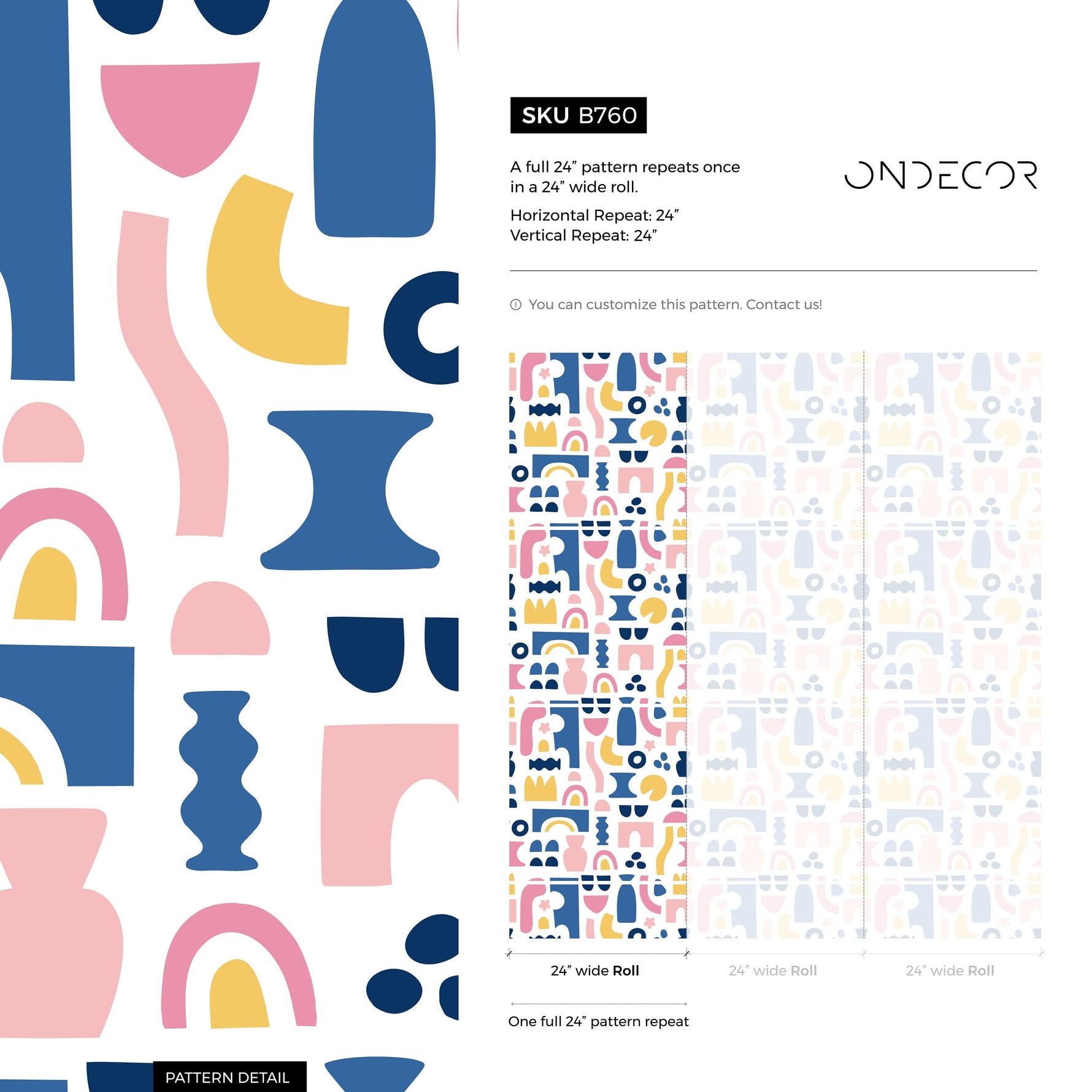 Fun Shapes Wallpaper Removable Wallpaper Home Decor Wall Art Room Decor / Abstract Shapes Wallpaper - B760