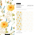 Boho Flowers Wallpaper Removable Wallpaper Wall Decor Home Decor Wall Art Printable Wall Art Room Decor Wall Prints Wall Hanging - B764