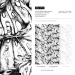 Aesthetic Monstera Wallpaper Removable Wallpaper Home Decor Wall Art Room Decor / Black and White Leaves Wallpaper - B778