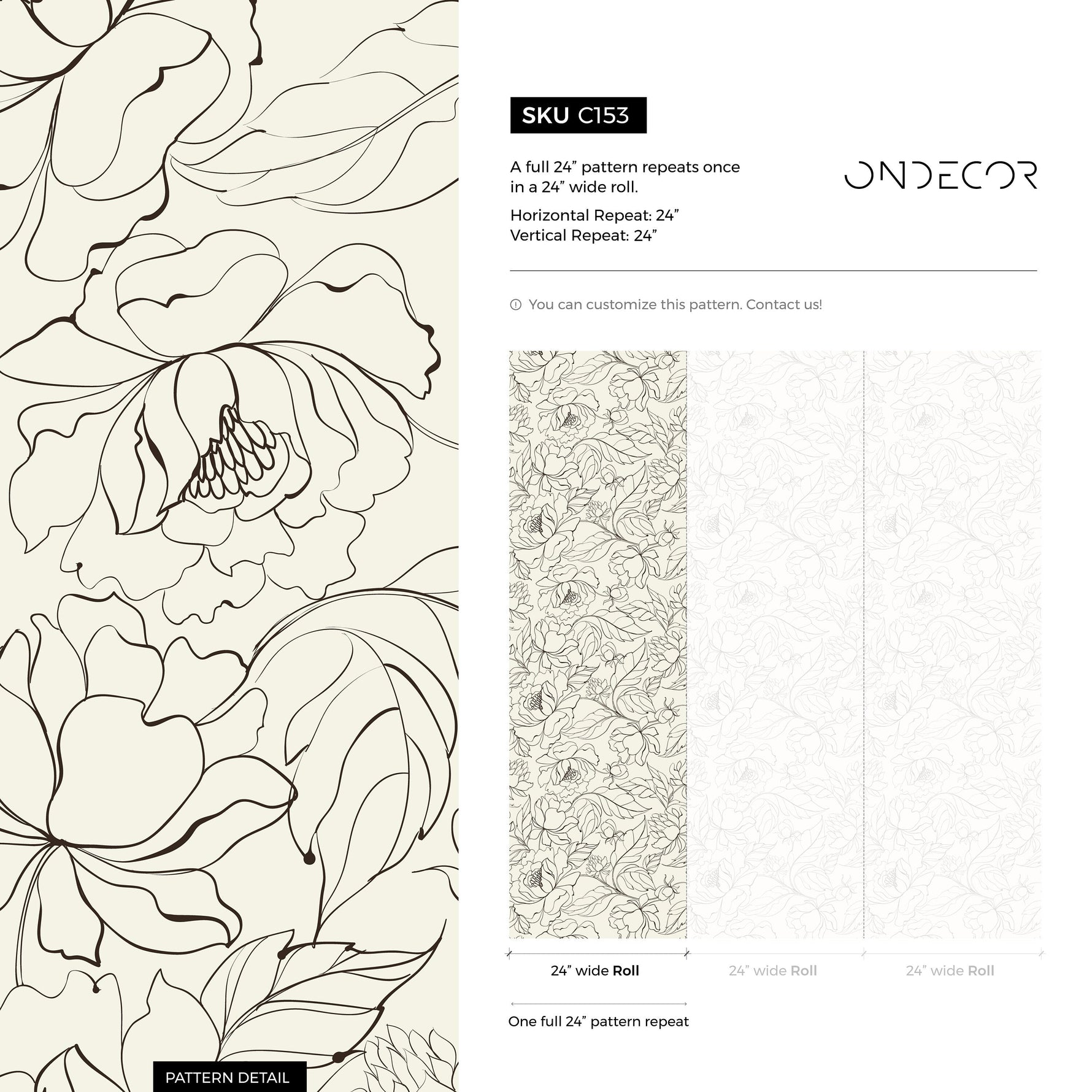 Peel and Stick Wallpaper Removable Wallpaper Wall Decor Home Decor Wall Art Printable Wall Art Room Decor Wall Prints / Beige Floral - C153