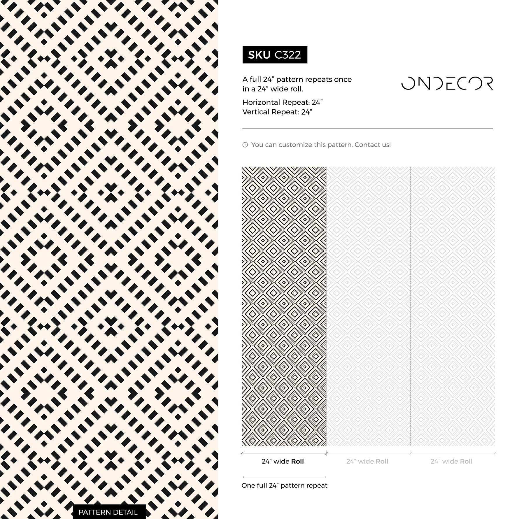 Wallpaper Peel and Stick Wallpaper Removable Wallpaper Home Decor Wall Art Wall Decor Room Decor / Black Geometric - C322