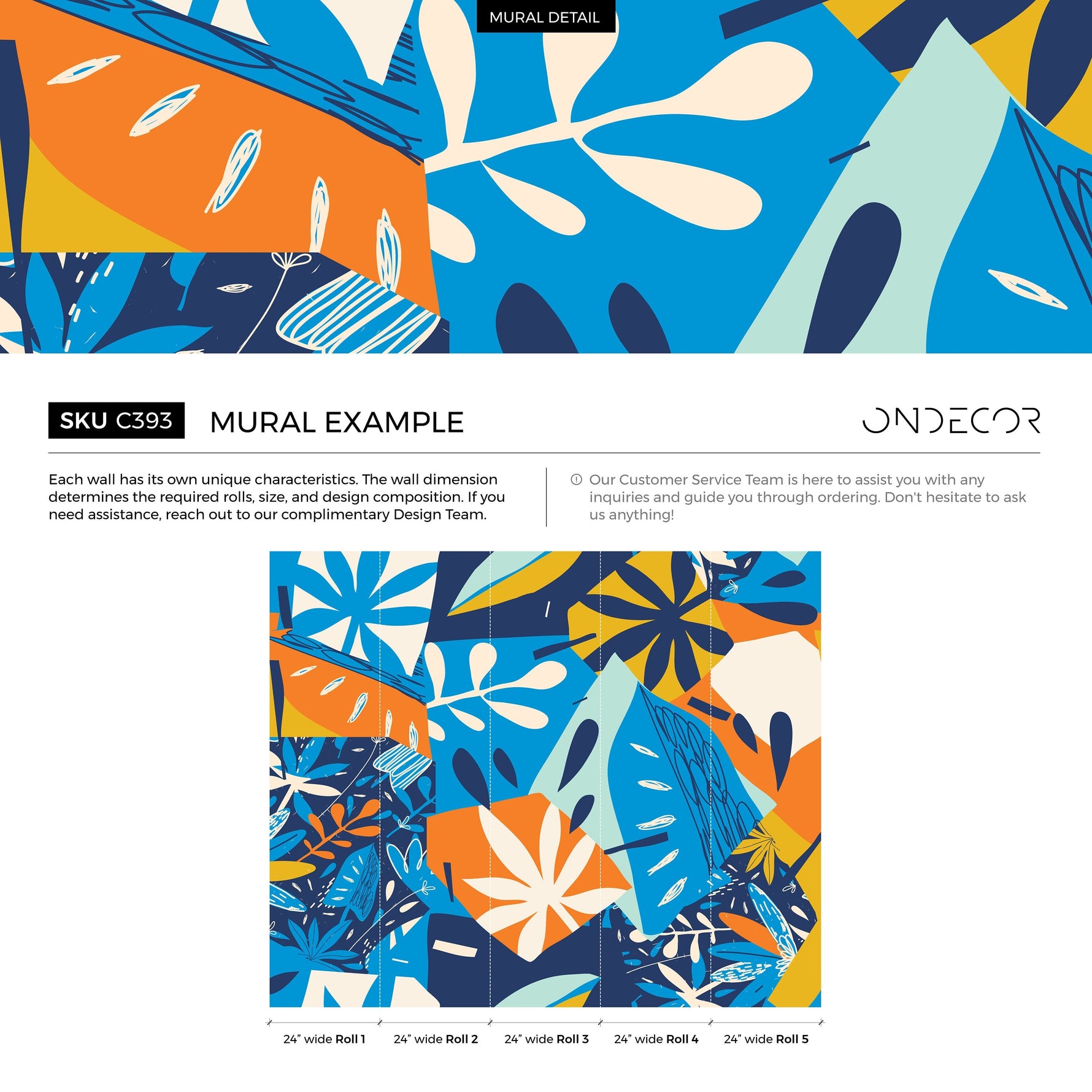 Wallpaper Peel and Stick Wallpaper Removable Wallpaper Home Decor Wall Art Wall Decor Room Decor / Blue Abstract Leaves - C393