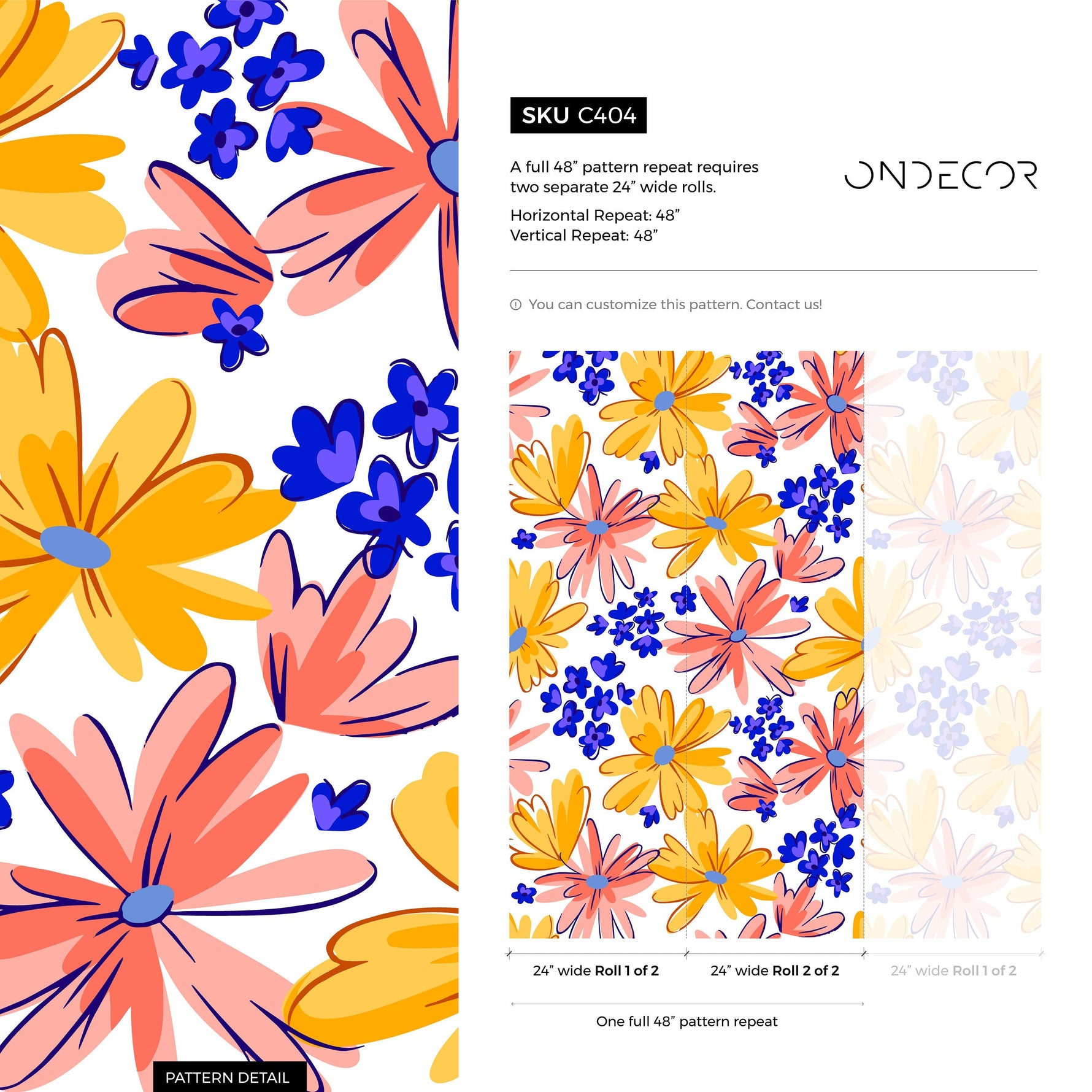 Wallpaper Peel and Stick Wallpaper Removable Wallpaper Home Decor Wall Art Wall Decor Room Decor / Floral Cute Wallpaper - C404