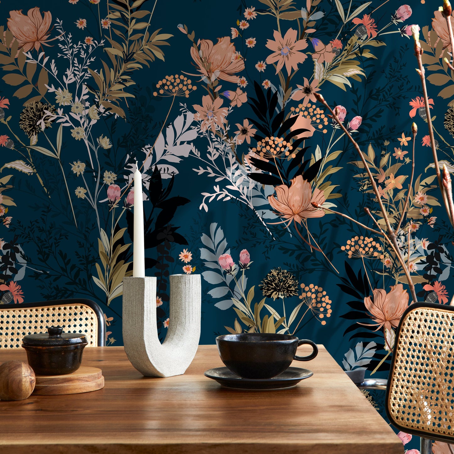 Removable Wallpaper Peel and Stick Wallpaper Wall Paper Wall Mural - Tropical Floral Wallpaper - A572