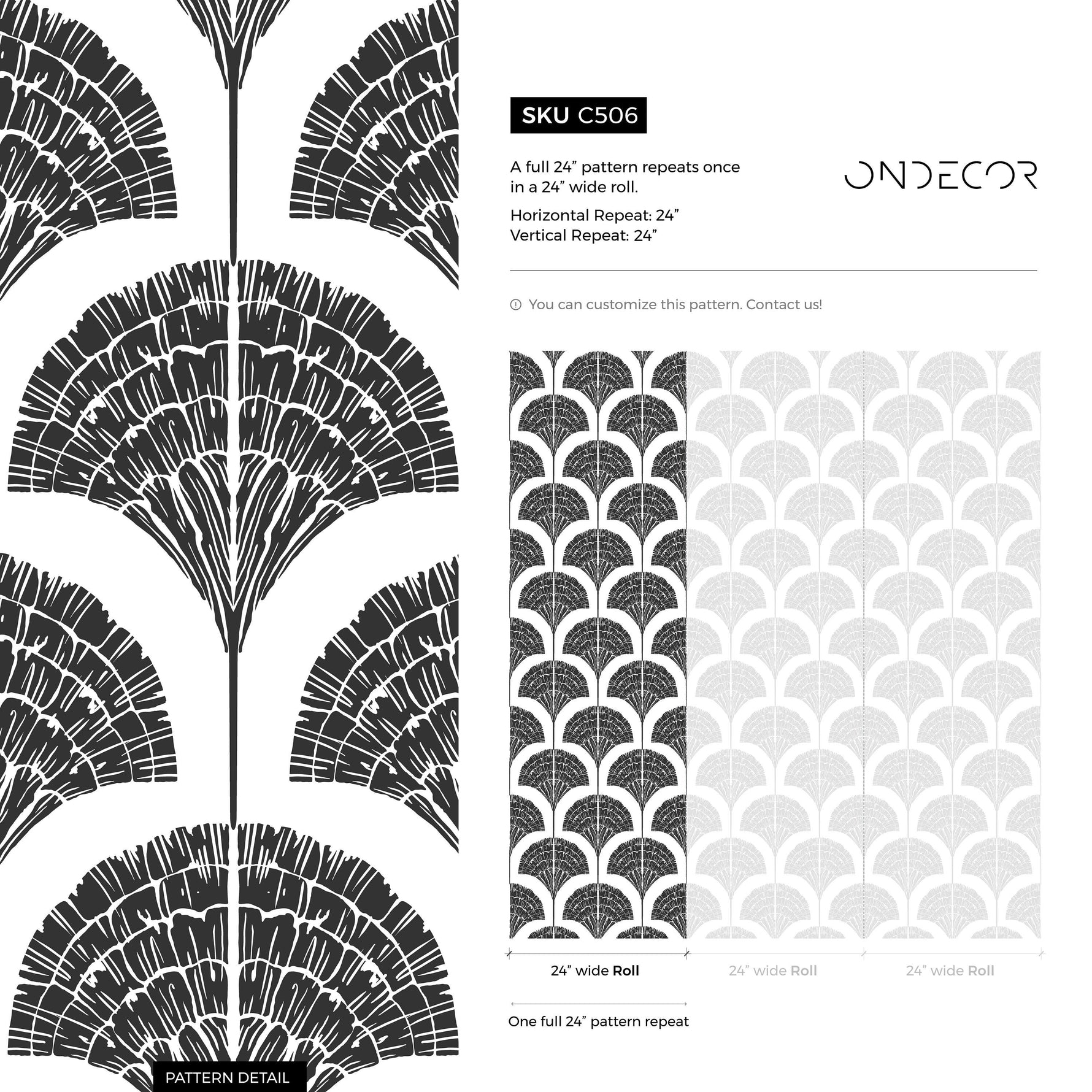 Wallpaper Peel and Stick Wallpaper Removable Wallpaper Home Decor Wall Art Wall Decor Room Decor / Black Boho Palms Wallpaper - C506