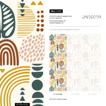 Abstract Shapes and Leaf Wallpaper / Peel and Stick Wallpaper Removable Wallpaper Home Decor Wall Art Wall Decor Room Decor - C735
