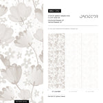 Neutral Minimalist Flower Wallpaper / Peel and Stick Wallpaper Removable Wallpaper Home Decor Wall Art Wall Decor Room Decor - C912