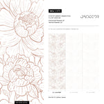Minimalist Peony Boho Wallpaper / Peel and Stick Wallpaper Removable Wallpaper Home Decor Wall Art Wall Decor Room Decor - C973
