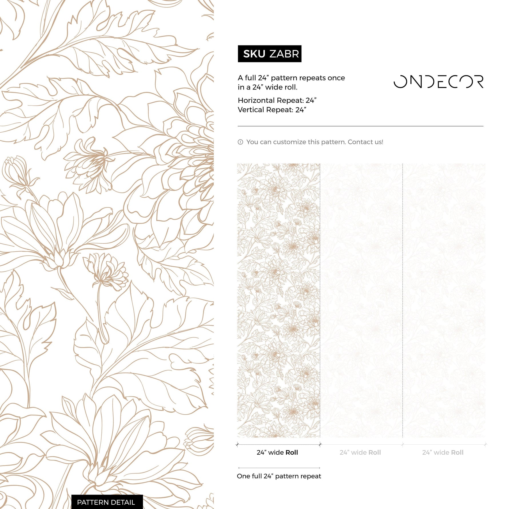 Boho Minimalist Peony Wallpaper Peel and Stick Removable Repositionable Geometric Minimalistic Abstract - ZABR