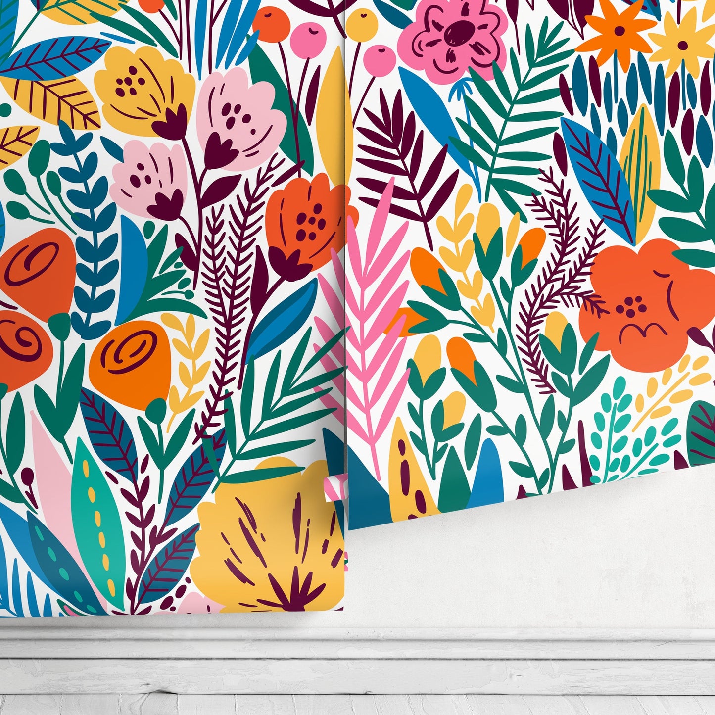 Peel and Stick Wallpaper Removable Wallpaper Scandinavian Wallpaper Floral Wallpaper Peel and Stick Wallpaper Wall Paper - A613