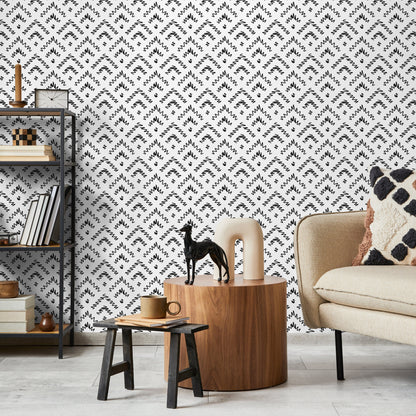 Wallpaper Peel and Stick Wallpaper Removable Wallpaper Home Decor Wall Decor Room Decor / Black and White Geometric Wallpaper - C175