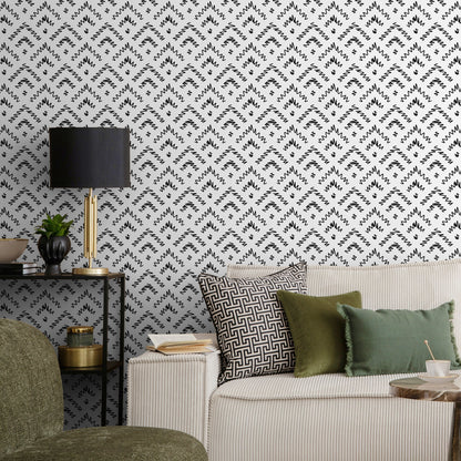 Wallpaper Peel and Stick Wallpaper Removable Wallpaper Home Decor Wall Decor Room Decor / Black and White Geometric Wallpaper - C175