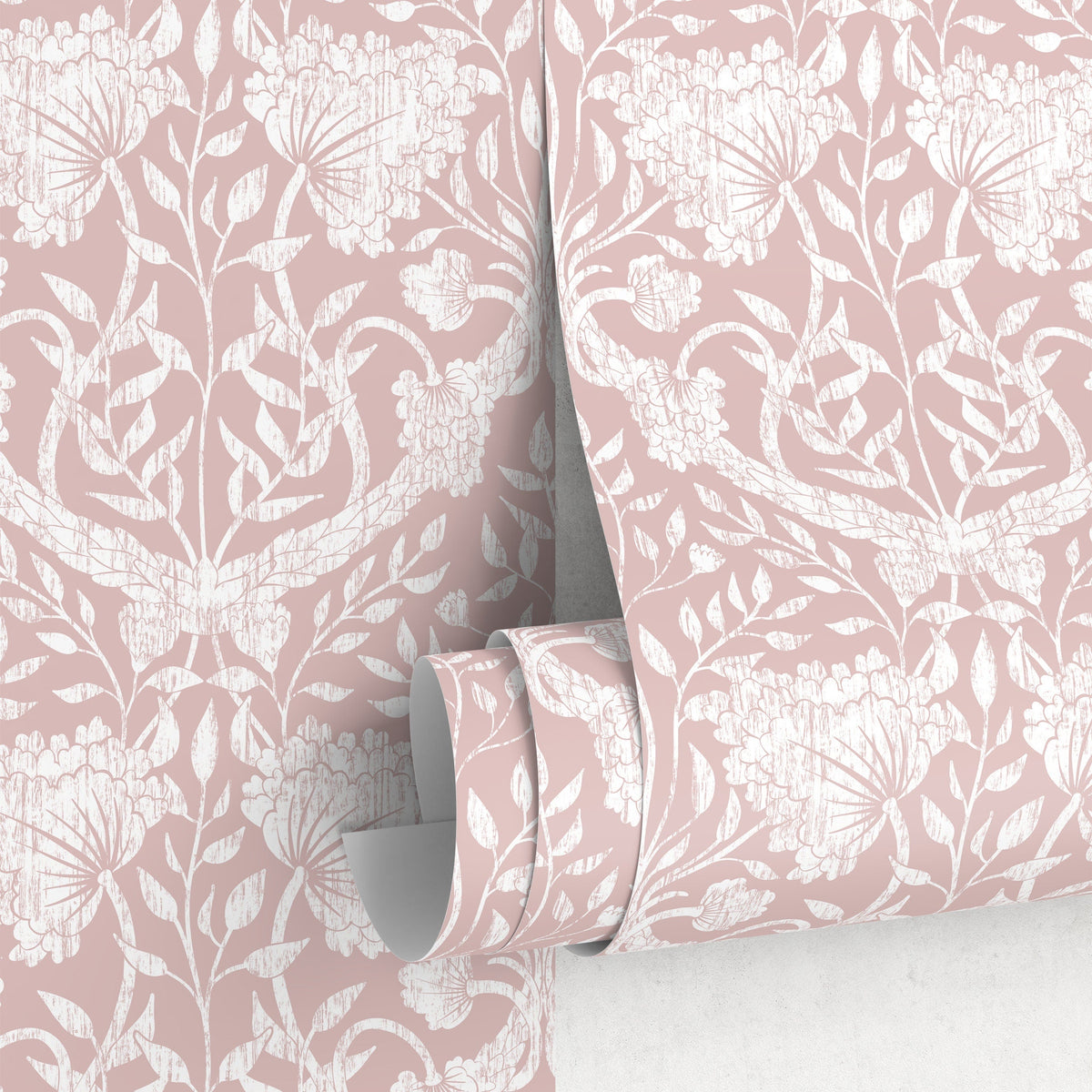 Wallpaper Peel and Stick Wallpaper Removable Wallpaper Home Decor Wall Art Wall Decor Room Decor / Pink Vintage Wallpaper - X168