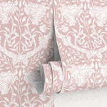 Wallpaper Peel and Stick Wallpaper Removable Wallpaper Home Decor Wall Art Wall Decor Room Decor / Pink Vintage Wallpaper - X168