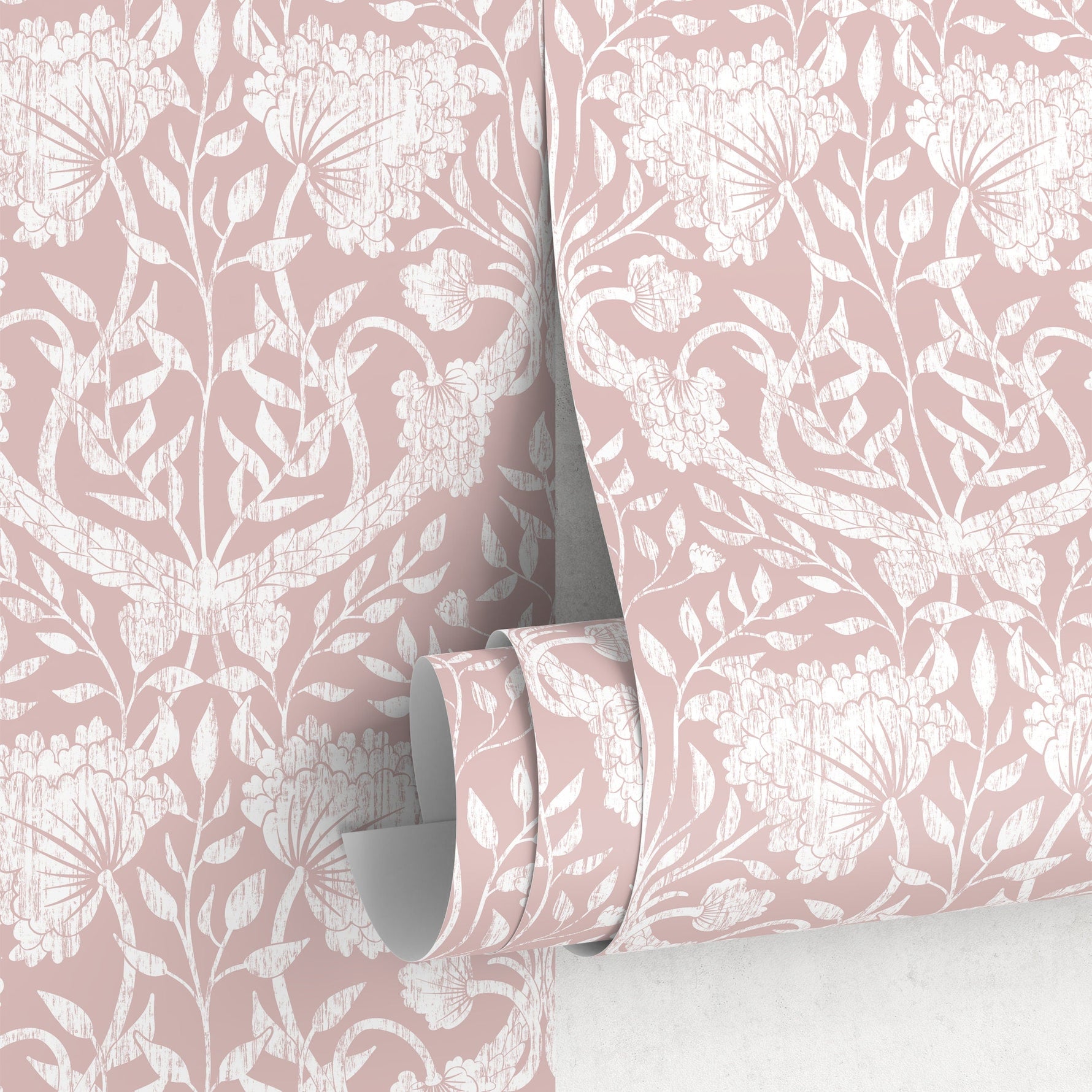 Wallpaper Peel and Stick Wallpaper Removable Wallpaper Home Decor Wall Art Wall Decor Room Decor / Pink Vintage Wallpaper - X168
