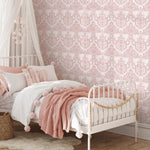 Wallpaper Peel and Stick Wallpaper Removable Wallpaper Home Decor Wall Art Wall Decor Room Decor / Pink Vintage Wallpaper - X168