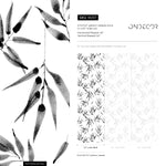 Black and White Wallpaper Removable Wallpaper Peel and Stick Wallpaper Wall Paper Wall - Leaves - B057