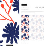 Floral Wallpaper, Removable Wallpaper, Flower Wallpaper - B445