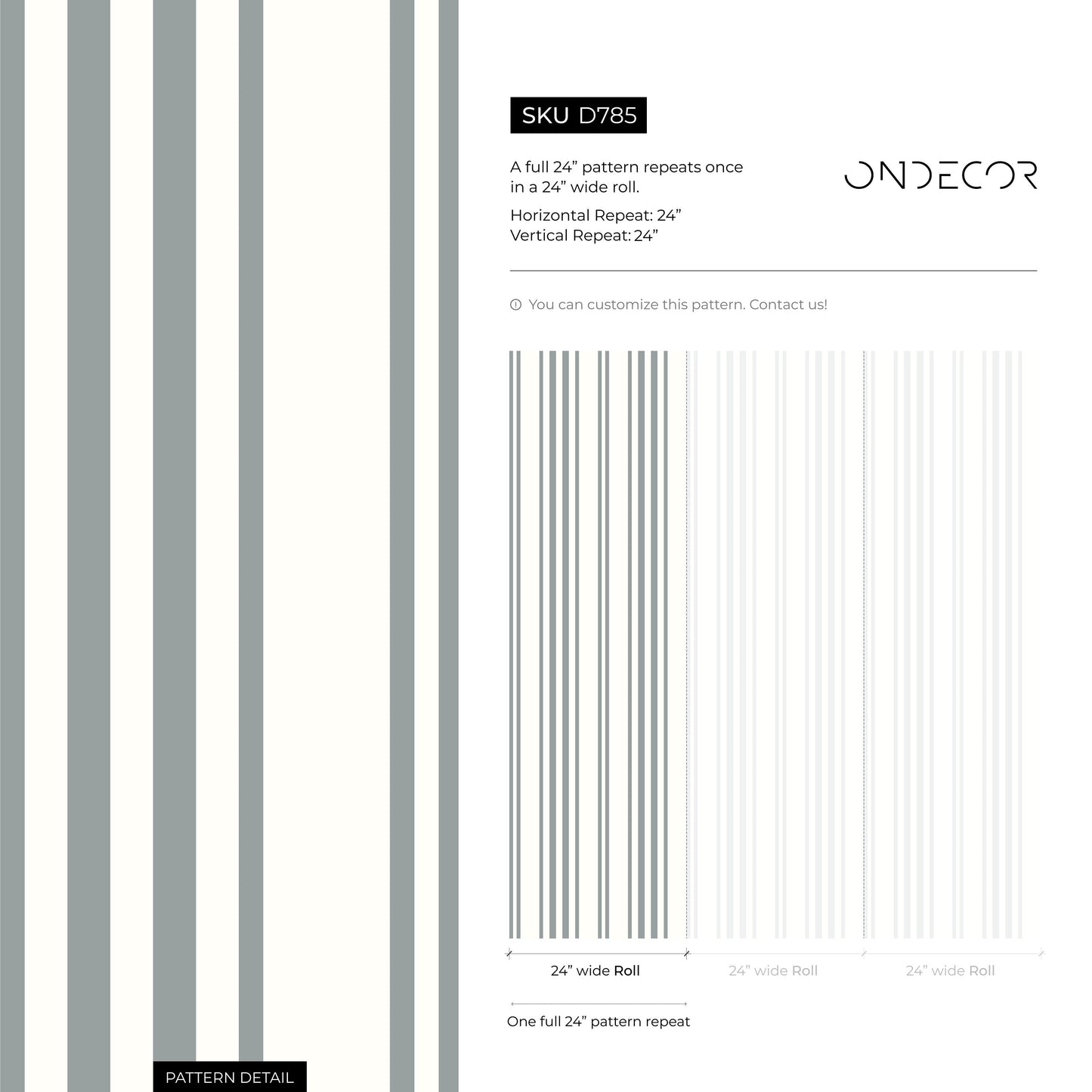 Grey Striped Wallpaper Farmhouse Wallpaper Peel and Stick and Traditional Wallpaper - D785