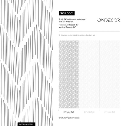 Minimalist Chevron Wallpaper / Peel and Stick Wallpaper Removable Wallpaper Home Decor Wall Art Wall Decor Room Decor - D001