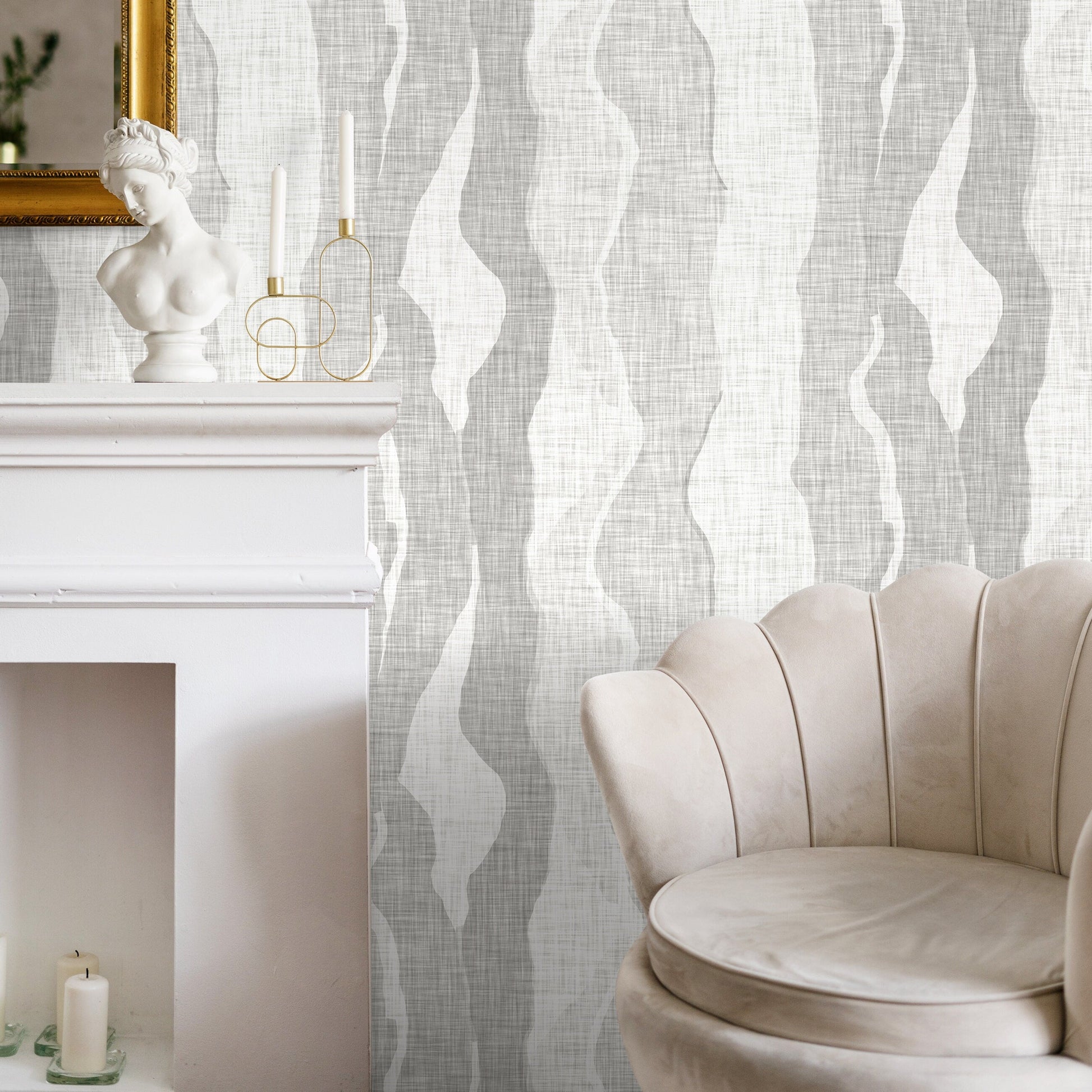 Neutral Abstract Wallpaper Maximalist Wallpaper Peel and Stick and Traditional Wallpaper - D797