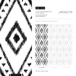 Black and White Tribal Wallpaper / Peel and Stick Wallpaper Removable Wallpaper Home Decor Wall Art Wall Decor Room Decor - C848