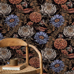 Floral Garden Wallpaper Peonny and Butterflies Wallpaper Peel and Stick and Traditional Wallpaper - D822