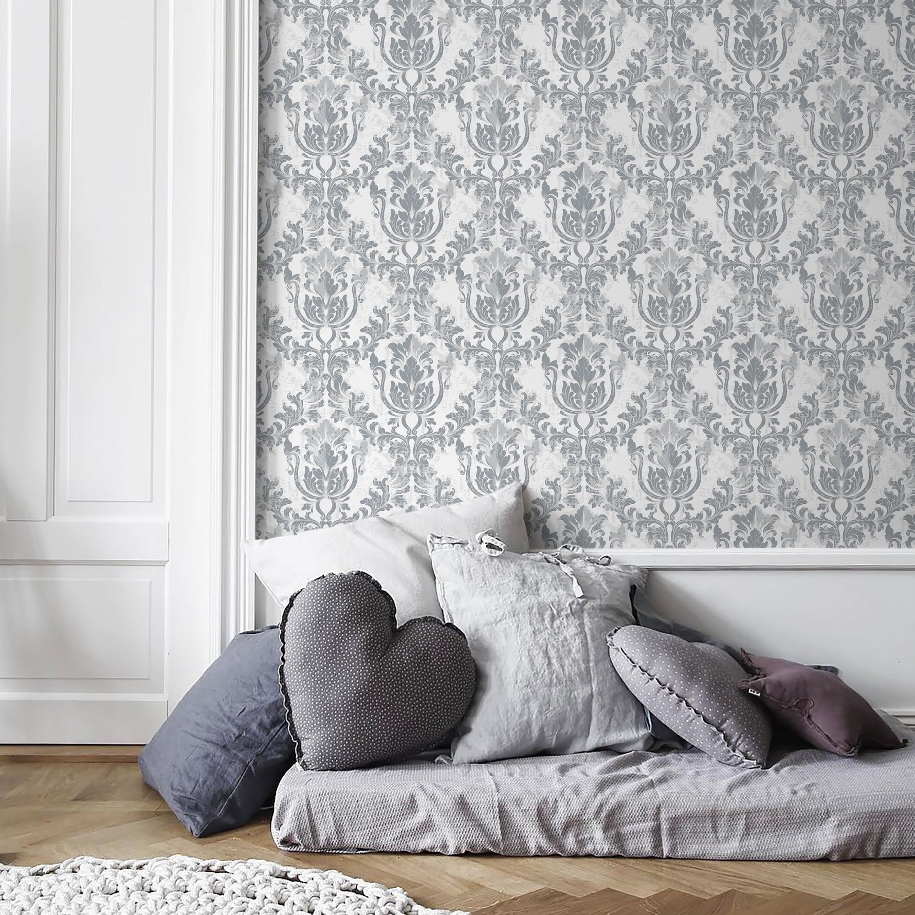 Vintage Damask Wallpaper Removable Wallpaper Wall Decor Home Decor Wall Art Printable Wall Art Room Decor Wall Prints Wall Hanging - B780