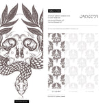 Skulls and Snake Boho Wallpaper / Peel and Stick Wallpaper Removable Wallpaper Home Decor Wall Art Wall Decor Room Decor - C720