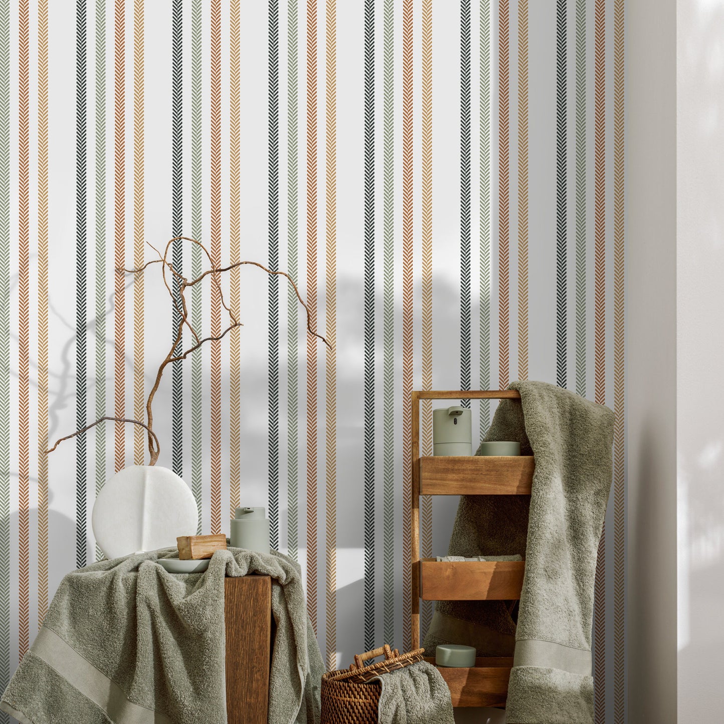 Minimalist Striped Wallpaper Farmhouse Wallpaper Peel and Stick and Traditional Wallpaper - D778