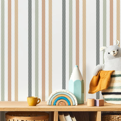 Minimalist Striped Wallpaper Farmhouse Wallpaper Peel and Stick and Traditional Wallpaper - D778
