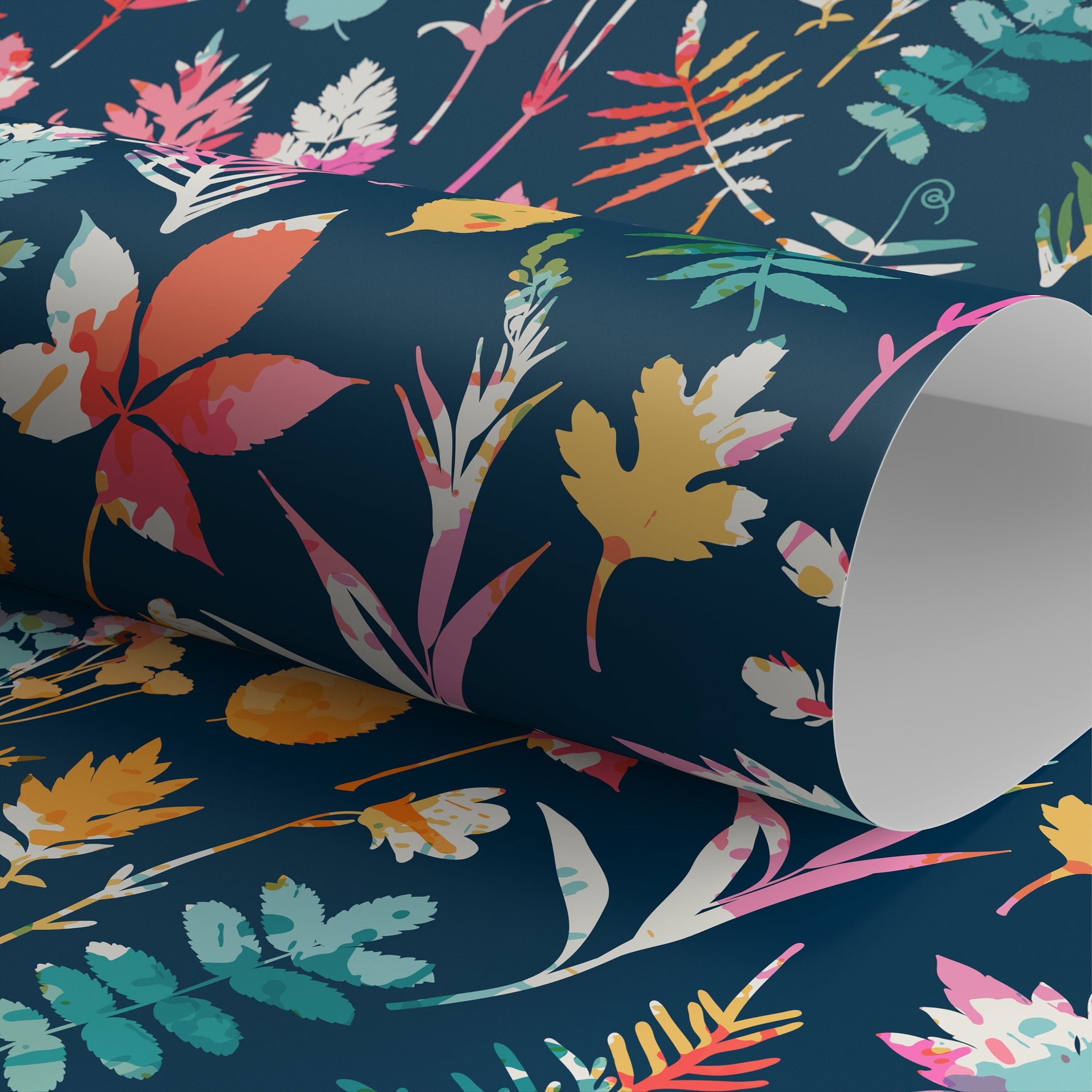 Wallpaper Removable Wallpaper Peel and Stick Wallpaper Wall Decor Home Decor Wall Art Room Decor / Colorful Leaf Wallpaper - A811