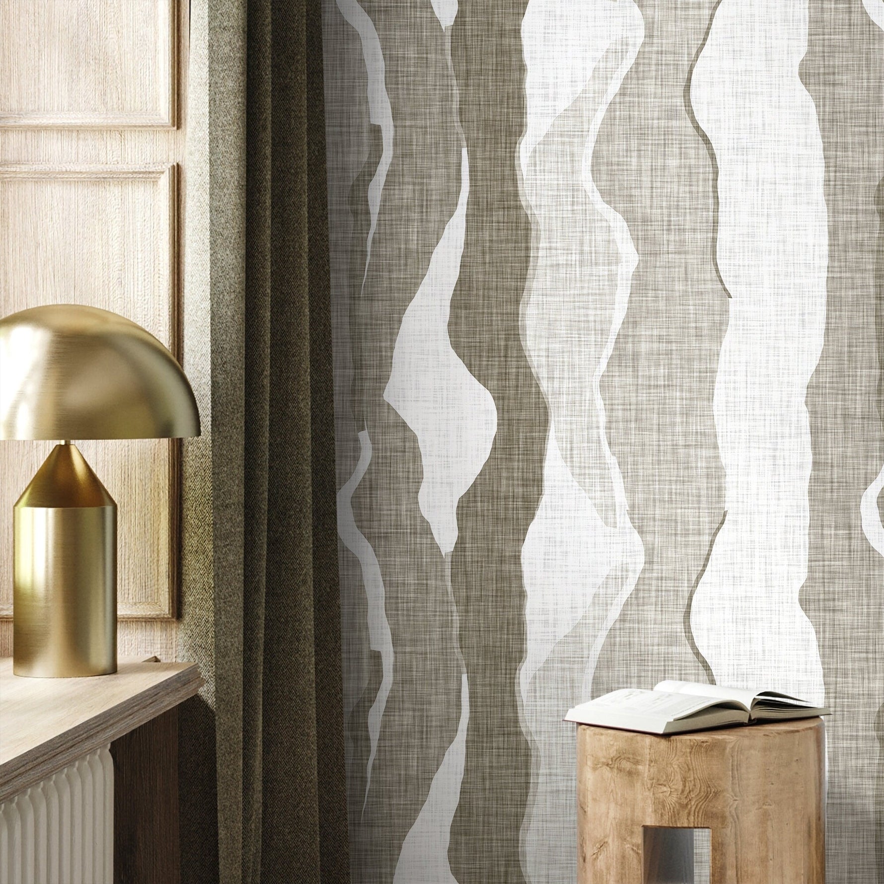 Abstract Waves Wallpaper Modern Wallpaper Peel and Stick and Traditional Wallpaper - D838