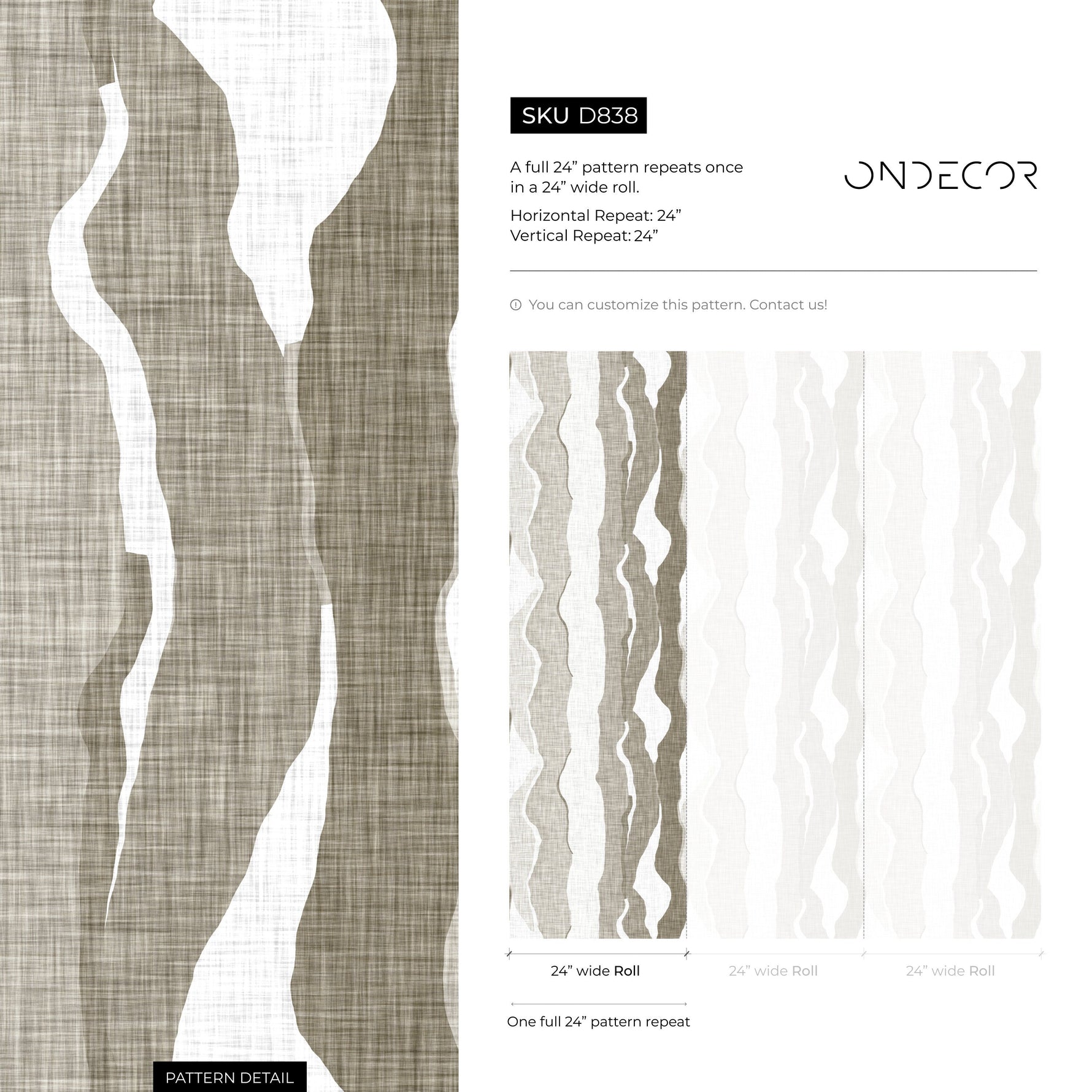 Abstract Waves Wallpaper Modern Wallpaper Peel and Stick and Traditional Wallpaper - D838
