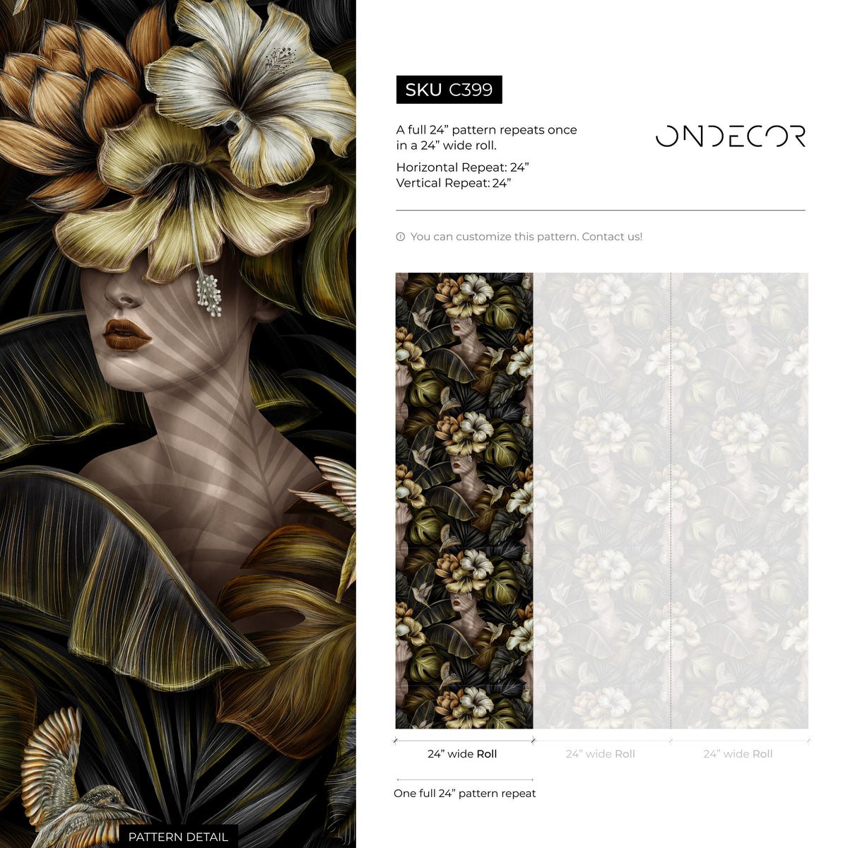 Wallpaper Peel and Stick Wallpaper Removable Wallpaper Home Decor Wall Art Wall Decor Room Decor / Floral Art Wallpaper - C399