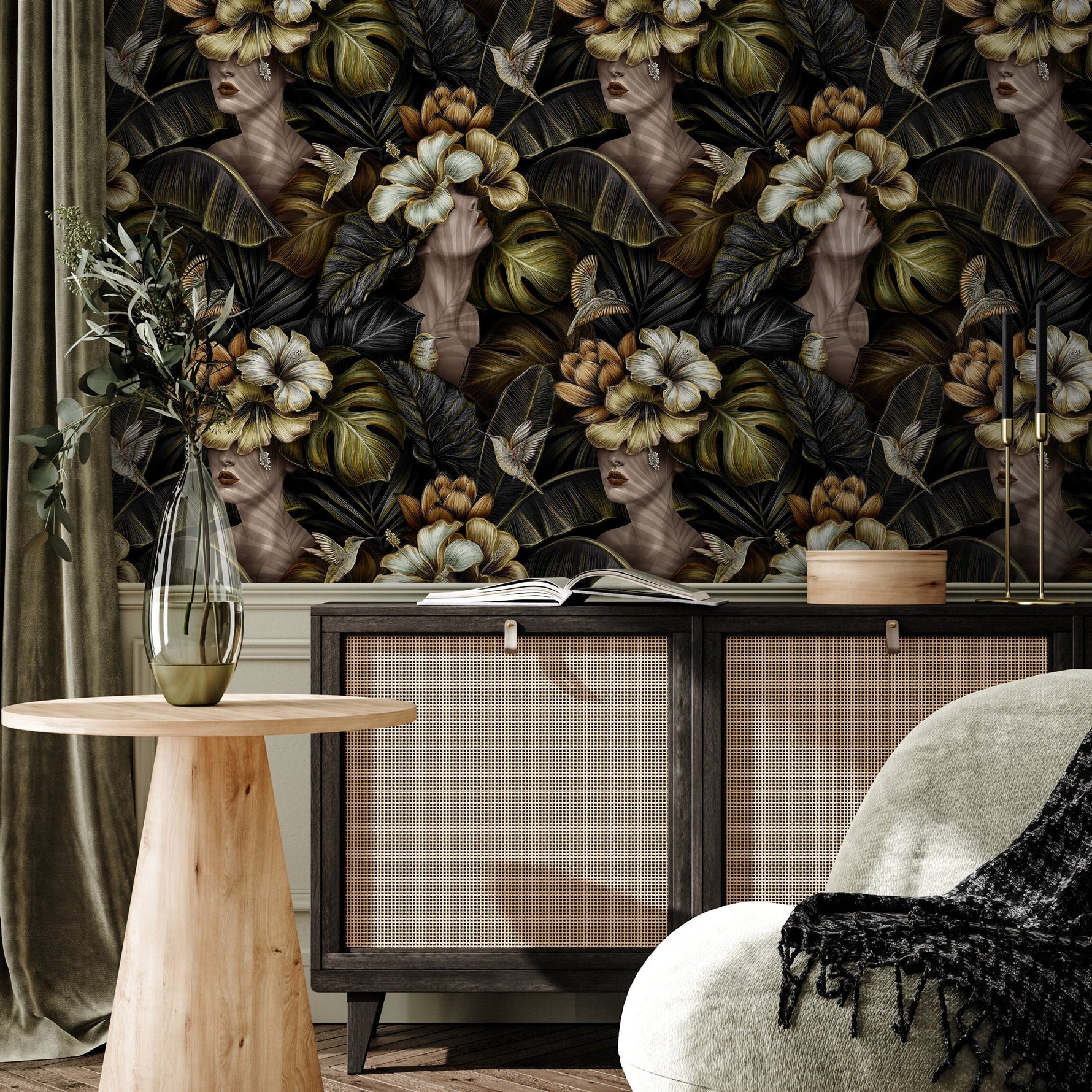 Wallpaper Peel and Stick Wallpaper Removable Wallpaper Home Decor Wall Art Wall Decor Room Decor / Floral Art Wallpaper - C399