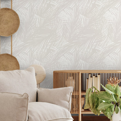 Boho Tropical Leaves Wallpaper / Peel and Stick Wallpaper Removable Wallpaper Home Decor Wall Art Wall Decor Room Decor - C652