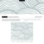 Wallpaper Peel and Stick Wallpaper Removable Wallpaper Home Decor Wall Art Wall Decor Room Decor / Pale Blue Rolling Waves Wallpaper - C599