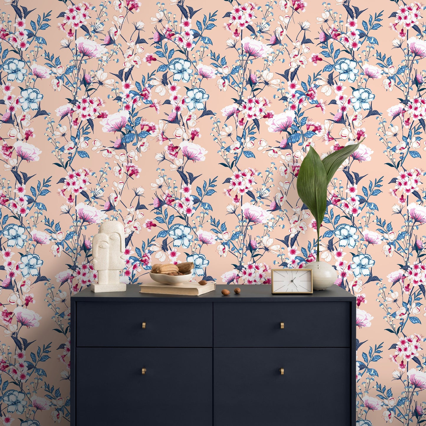 Wallpaper Peel and Stick Wallpaper Removable Wallpaper Home Decor Wall Art Wall Decor Room Decor / Floral Wallpaper Vintage Wallpaper - C583