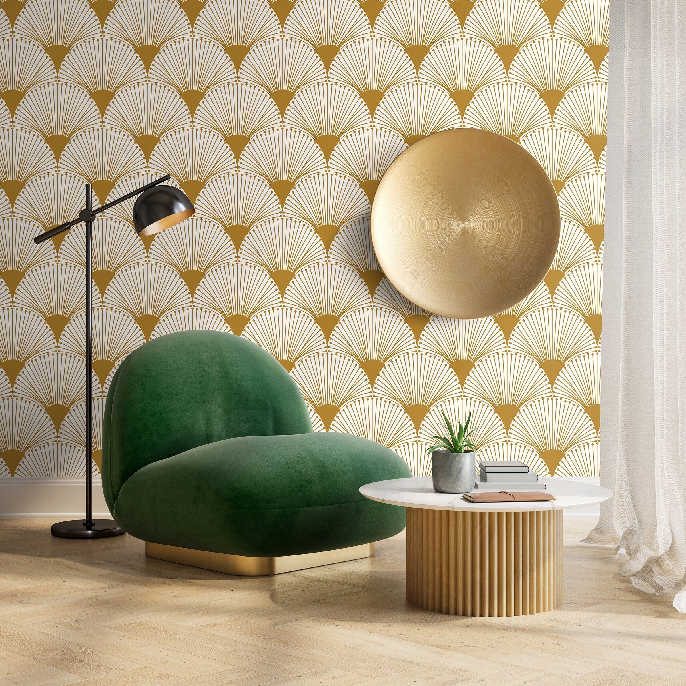 Buy Online - Black And Gold Art Deco Wallpaper in US