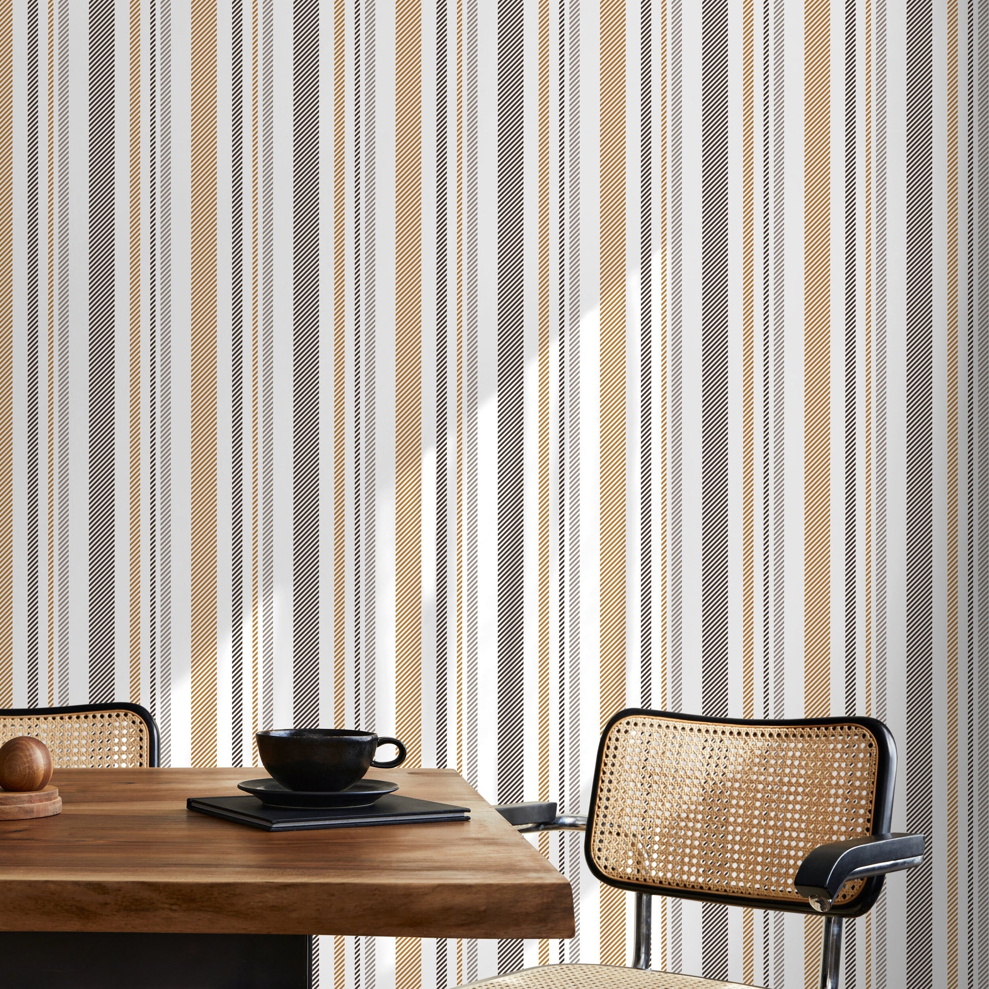 Minimalist Striped Wallpaper Modern Wallpaper Peel and Stick and Traditional Wallpaper - D845