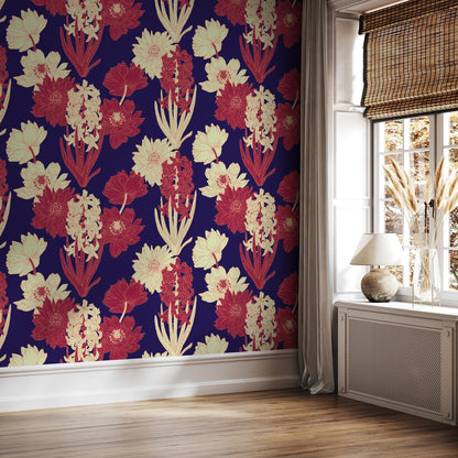 Floral Botanical Wallpaper Vintage Wallpaper Peel and Stick and Traditional Wallpaper - CC - A802