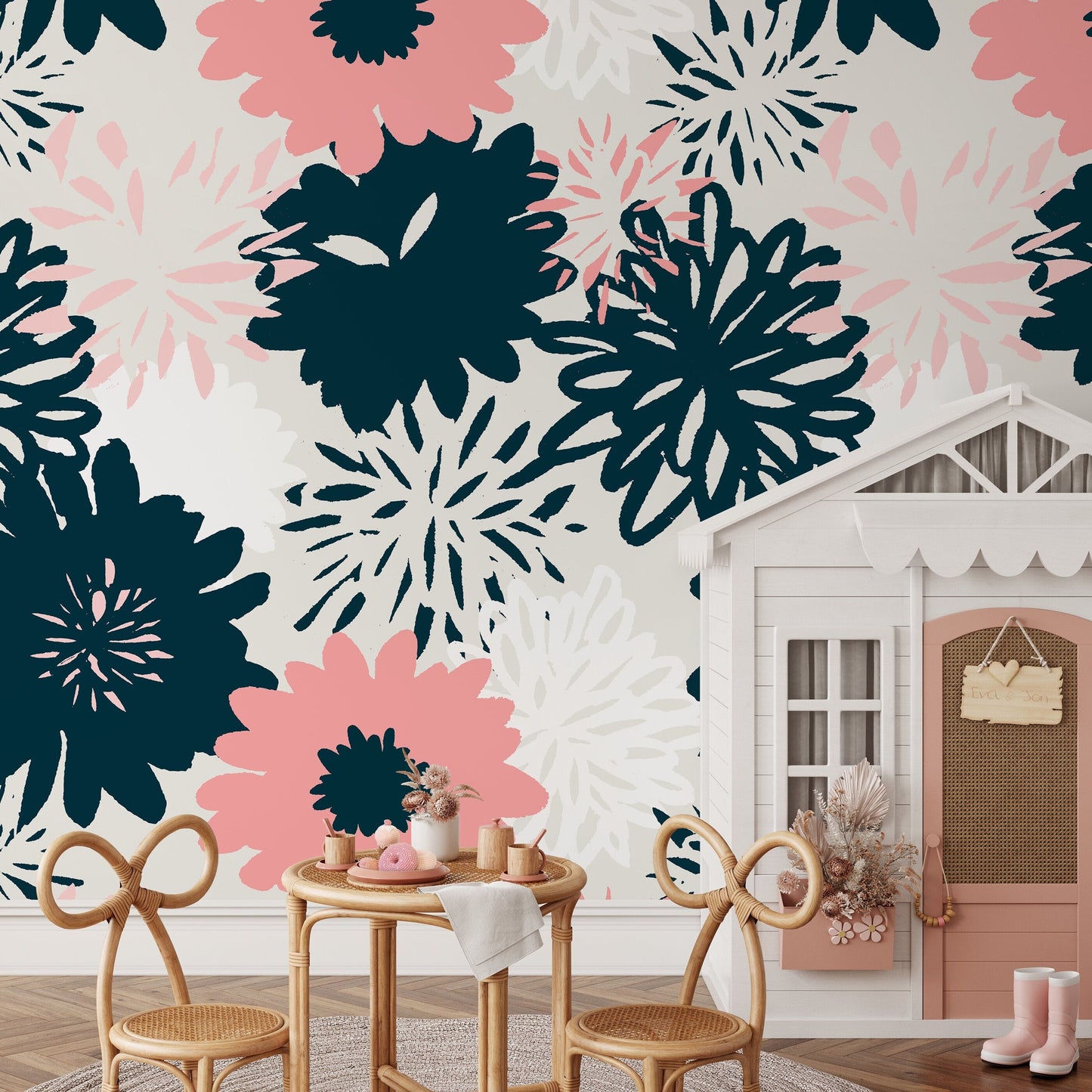 Hand Drawn Removable Wallpaper Wallpaper Temporary Wallpaper Contemporary Wallpaper Peel and Stick Wallpaper Wall Paper - B372